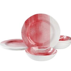 GAP HOME NWT 8pc melamine dinnerware set -gradient red